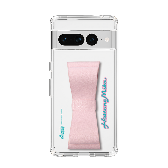 Slim Protection Case - STAND & RING RIBBON Sakura Pink［ HATSUNE MIKU - Ribbon - Logo ］