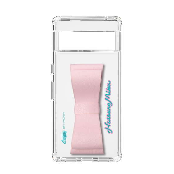 Slim Protection Case - STAND & RING RIBBON Sakura Pink［ HATSUNE MIKU - Ribbon - Logo ］