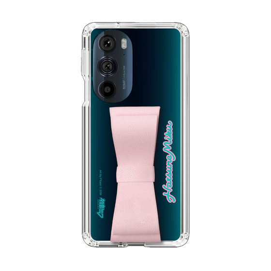 Slim Protection Case - STAND & RING RIBBON Sakura Pink［ HATSUNE MIKU - Ribbon - Logo ］