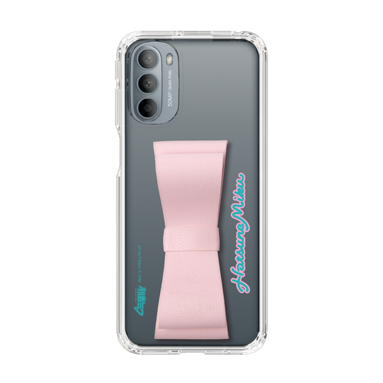 Slim Protection Case - STAND & RING RIBBON Sakura Pink［ HATSUNE MIKU - Ribbon - Logo ］