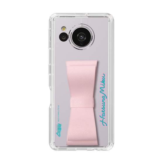Slim Protection Case - STAND & RING RIBBON Sakura Pink［ HATSUNE MIKU - Ribbon - Logo ］