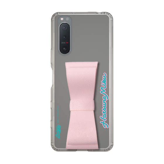 Slim Protection Case - STAND & RING RIBBON Sakura Pink［ HATSUNE MIKU - Ribbon - Logo ］