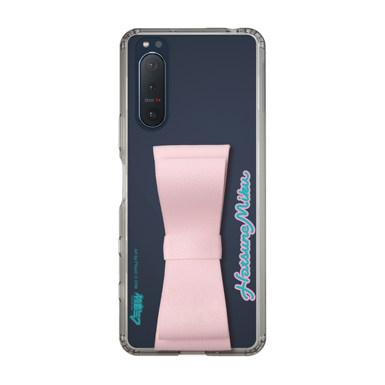 Slim Protection Case - STAND & RING RIBBON Sakura Pink［ HATSUNE MIKU - Ribbon - Logo ］