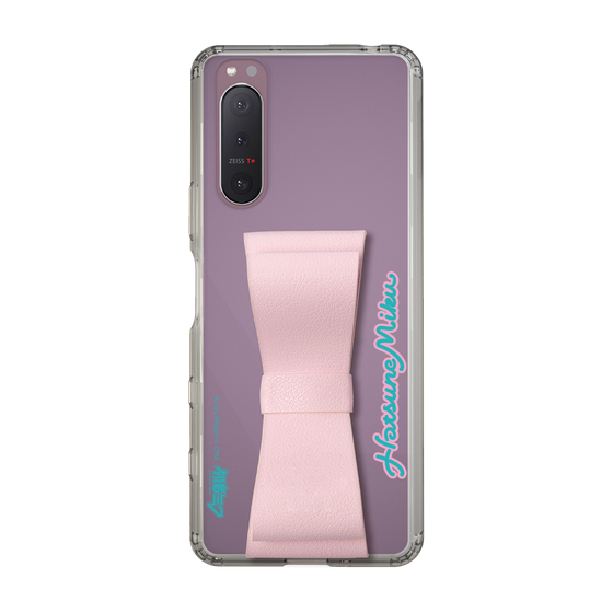 Slim Protection Case - STAND & RING RIBBON Sakura Pink［ HATSUNE MIKU - Ribbon - Logo ］