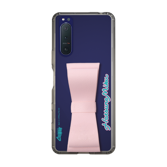 Slim Protection Case - STAND & RING RIBBON Sakura Pink［ HATSUNE MIKU - Ribbon - Logo ］