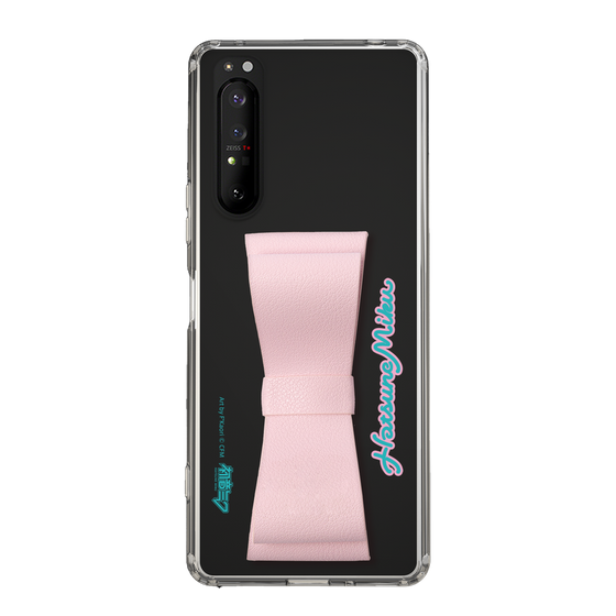Slim Protection Case - STAND & RING RIBBON Sakura Pink［ HATSUNE MIKU - Ribbon - Logo ］
