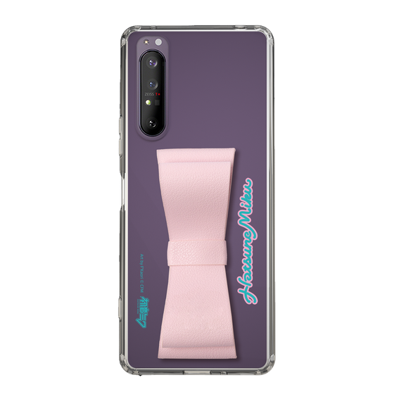 Slim Protection Case - STAND & RING RIBBON Sakura Pink［ HATSUNE MIKU - Ribbon - Logo ］