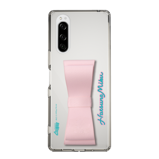 Slim Protection Case - STAND & RING RIBBON Sakura Pink［ HATSUNE MIKU - Ribbon - Logo ］