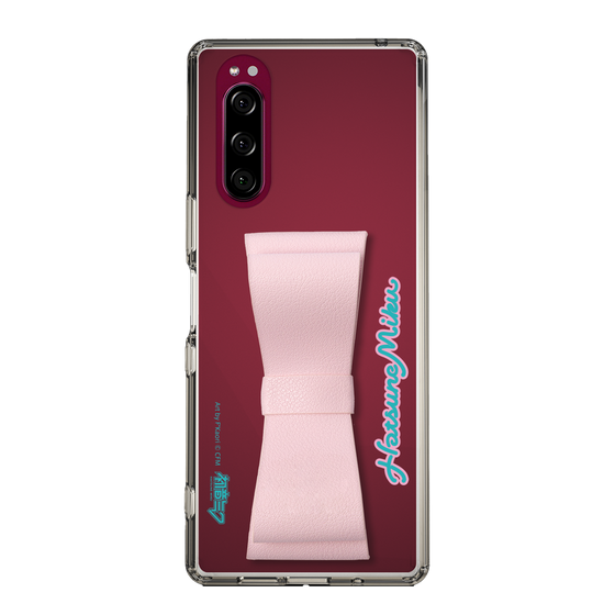 Slim Protection Case - STAND & RING RIBBON Sakura Pink［ HATSUNE MIKU - Ribbon - Logo ］