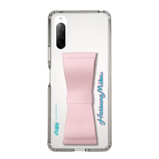 Slim Protection Case - STAND & RING RIBBON Sakura Pink［ HATSUNE MIKU - Ribbon - Logo ］