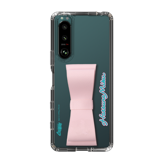 Slim Protection Case - STAND & RING RIBBON Sakura Pink［ HATSUNE MIKU - Ribbon - Logo ］