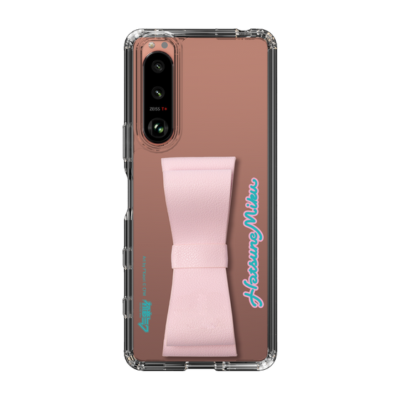 Slim Protection Case - STAND & RING RIBBON Sakura Pink［ HATSUNE MIKU - Ribbon - Logo ］