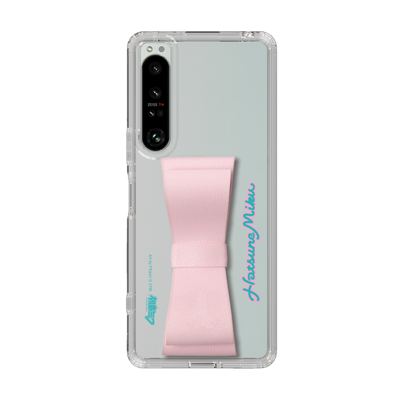 Slim Protection Case - STAND & RING RIBBON Sakura Pink［ HATSUNE MIKU - Ribbon - Logo ］