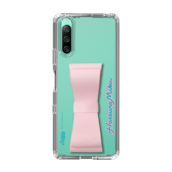 Slim Protection Case - STAND & RING RIBBON Sakura Pink［ HATSUNE MIKU - Ribbon - Logo ］