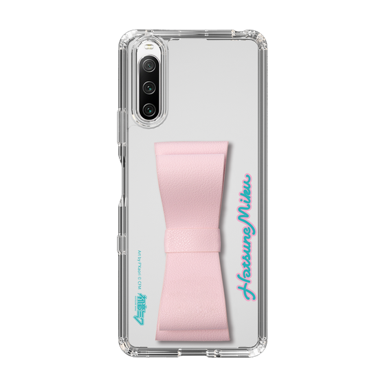 Slim Protection Case - STAND & RING RIBBON Sakura Pink［ HATSUNE MIKU - Ribbon - Logo ］