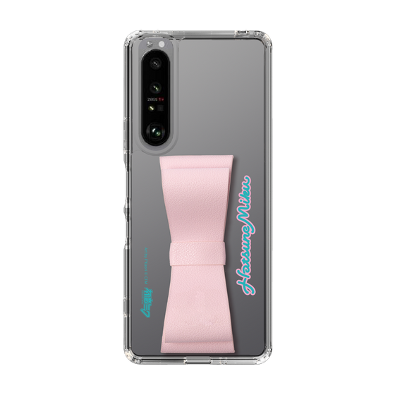 Slim Protection Case - STAND & RING RIBBON Sakura Pink［ HATSUNE MIKU - Ribbon - Logo ］