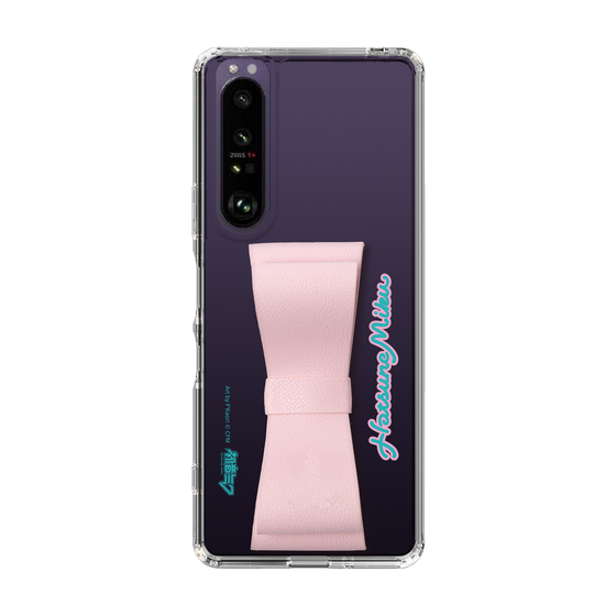 Slim Protection Case - STAND & RING RIBBON Sakura Pink［ HATSUNE MIKU - Ribbon - Logo ］