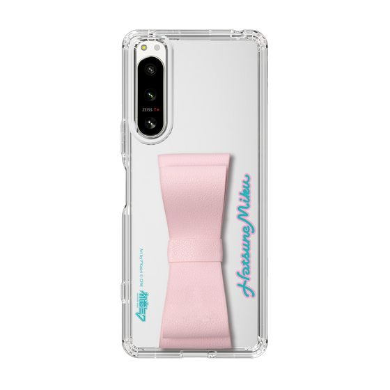 Slim Protection Case - STAND & RING RIBBON Sakura Pink［ HATSUNE MIKU - Ribbon - Logo ］