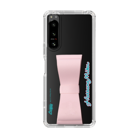 Slim Protection Case - STAND & RING RIBBON Sakura Pink［ HATSUNE MIKU - Ribbon - Logo ］