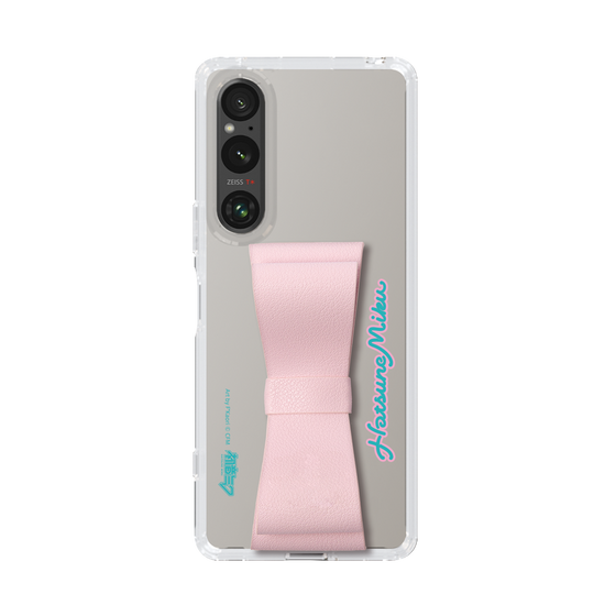 Slim Protection Case - STAND & RING RIBBON Sakura Pink［ HATSUNE MIKU - Ribbon - Logo ］
