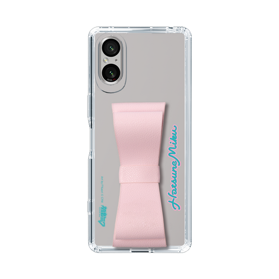 Slim Protection Case - STAND & RING RIBBON Sakura Pink［ HATSUNE MIKU - Ribbon - Logo ］