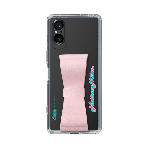 Slim Protection Case - STAND & RING RIBBON Sakura Pink［ HATSUNE MIKU - Ribbon - Logo ］