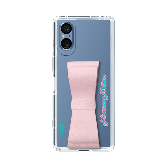 Slim Protection Case - STAND & RING RIBBON Sakura Pink［ HATSUNE MIKU - Ribbon - Logo ］