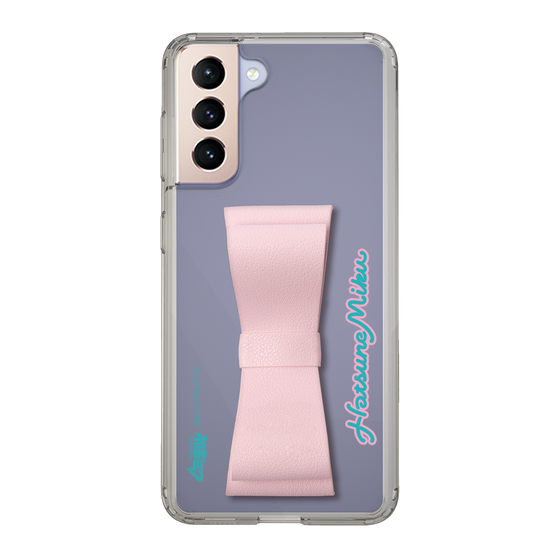 Slim Protection Case - STAND & RING RIBBON Sakura Pink［ HATSUNE MIKU - Ribbon - Logo ］