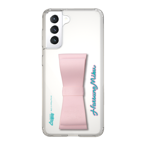 Slim Protection Case - STAND & RING RIBBON Sakura Pink［ HATSUNE MIKU - Ribbon - Logo ］