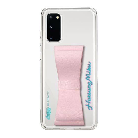 Slim Protection Case - STAND & RING RIBBON Sakura Pink［ HATSUNE MIKU - Ribbon - Logo ］