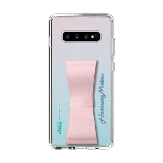 Slim Protection Case - STAND & RING RIBBON Sakura Pink［ HATSUNE MIKU - Ribbon - Logo ］
