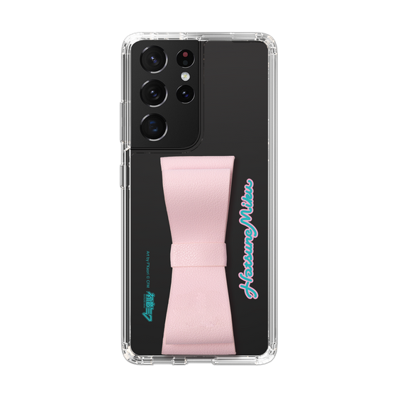 Slim Protection Case - STAND & RING RIBBON Sakura Pink［ HATSUNE MIKU - Ribbon - Logo ］
