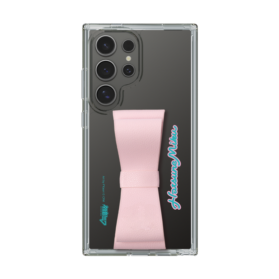 Slim Protection Case - STAND & RING RIBBON Sakura Pink［ HATSUNE MIKU - Ribbon - Logo ］