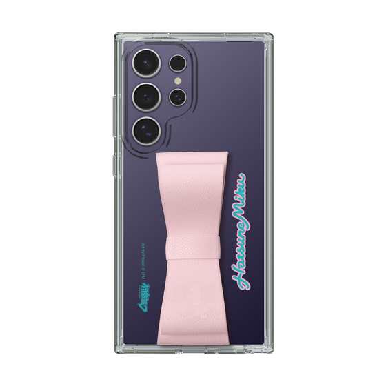 Slim Protection Case - STAND & RING RIBBON Sakura Pink［ HATSUNE MIKU - Ribbon - Logo ］