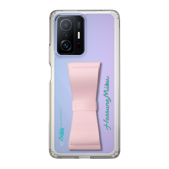 Slim Protection Case - STAND & RING RIBBON Sakura Pink［ HATSUNE MIKU - Ribbon - Logo ］