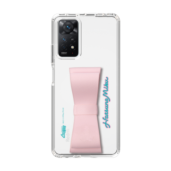 Slim Protection Case - STAND & RING RIBBON Sakura Pink［ HATSUNE MIKU - Ribbon - Logo ］