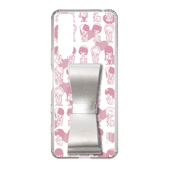Slim Protection Case - STAND & RING RIBBON Silver［ Rune Naito - RUNE Girl Kids ］