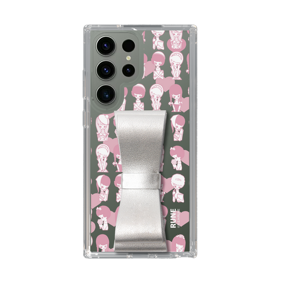 Slim Protection Case - STAND & RING RIBBON Silver［ Rune Naito - RUNE Girl Kids ］