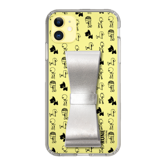 Slim Protection Case - STAND & RING RIBBON Silver［ Rune Naito - RUNE Animal Dog ］