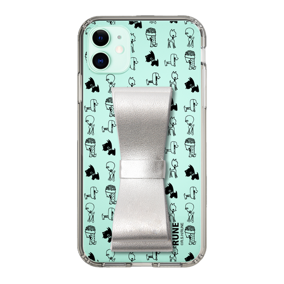 Slim Protection Case - STAND & RING RIBBON Silver［ Rune Naito - RUNE Animal Dog ］