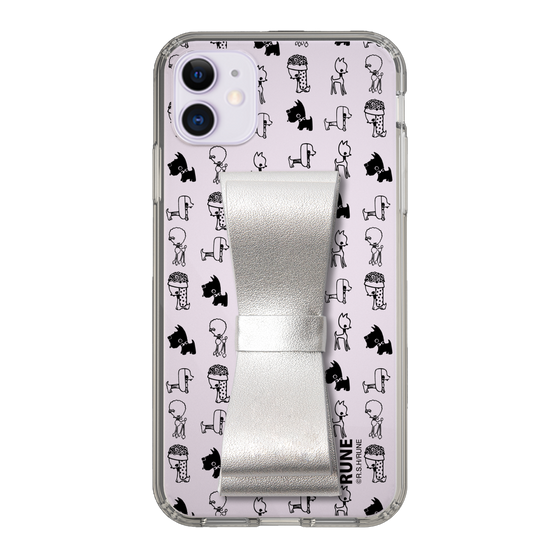 Slim Protection Case - STAND & RING RIBBON Silver［ Rune Naito - RUNE Animal Dog ］