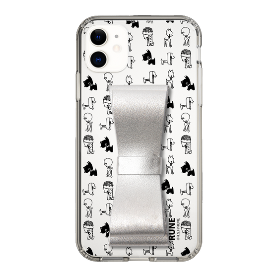 Slim Protection Case - STAND & RING RIBBON Silver［ Rune Naito - RUNE Animal Dog ］