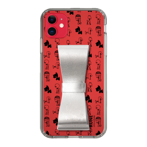 Slim Protection Case - STAND & RING RIBBON Silver［ Rune Naito - RUNE Animal Dog ］