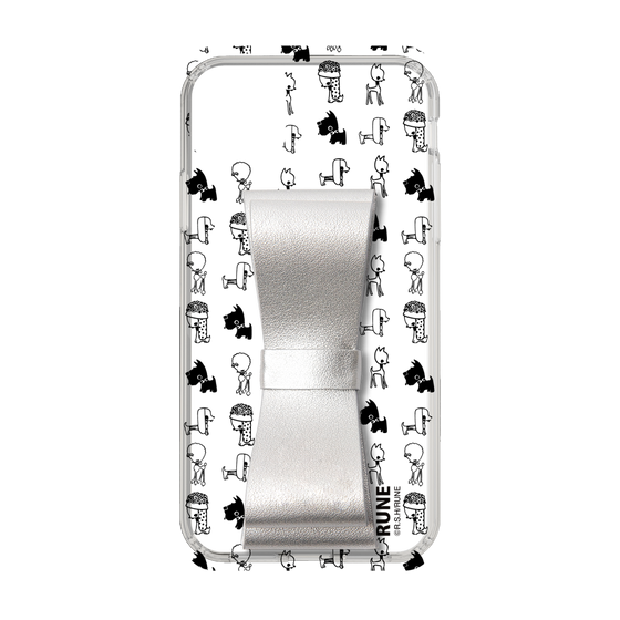 Slim Protection Case - STAND & RING RIBBON Silver［ Rune Naito - RUNE Animal Dog ］