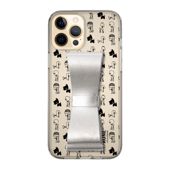 Slim Protection Case - STAND & RING RIBBON Silver［ Rune Naito - RUNE Animal Dog ］