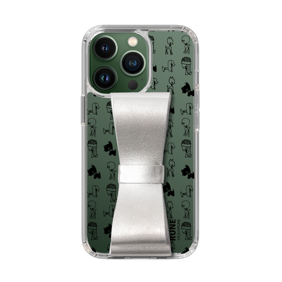 Slim Protection Case - STAND & RING RIBBON Silver［ Rune Naito - RUNE Animal Dog ］
