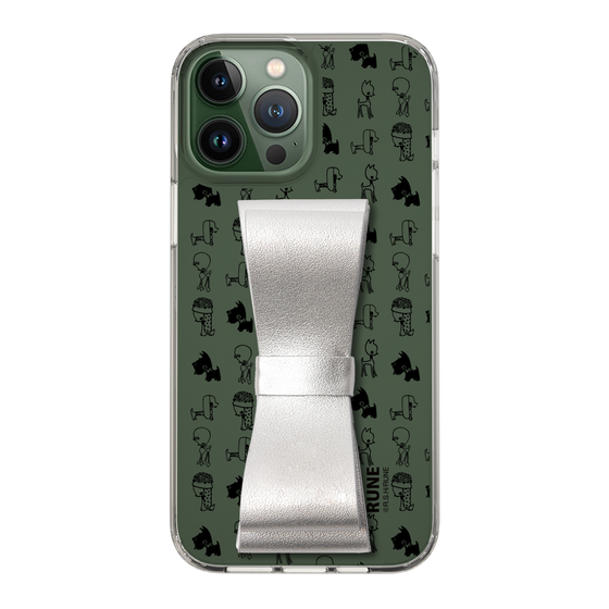 Slim Protection Case - STAND & RING RIBBON Silver［ Rune Naito - RUNE Animal Dog ］