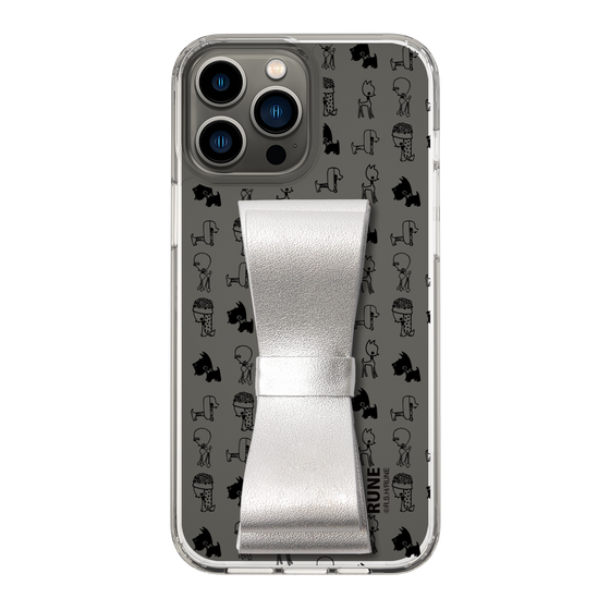 Slim Protection Case - STAND & RING RIBBON Silver［ Rune Naito - RUNE Animal Dog ］