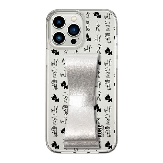 Slim Protection Case - STAND & RING RIBBON Silver［ Rune Naito - RUNE Animal Dog ］