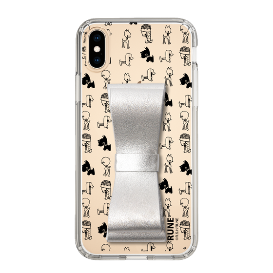 Slim Protection Case - STAND & RING RIBBON Silver［ Rune Naito - RUNE Animal Dog ］